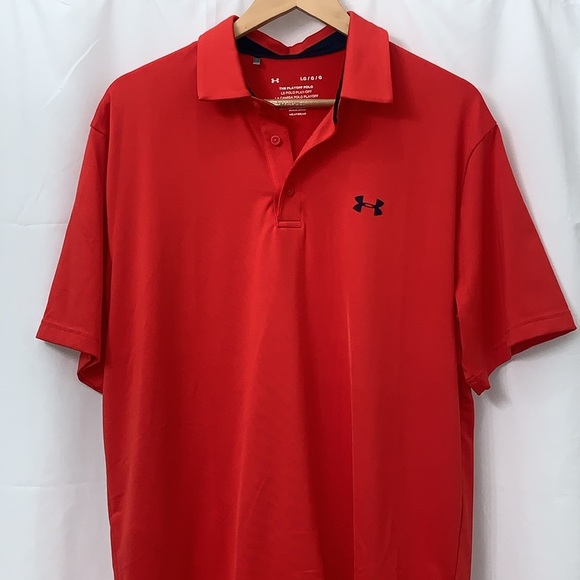 Men’s Under Armour Red The Playoff HeatGear Polo Size Large EUC - Picture 5 of 9